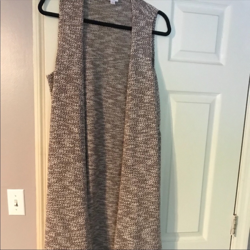 Lularoe Joy Cream Brown Multi Print Medium EUC